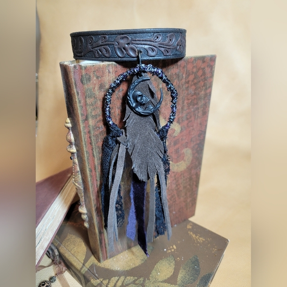 Vamp Designs Jewelry - Bohemian Native Gothic Vibe Tooled Leather Choker Necklace Upcycled